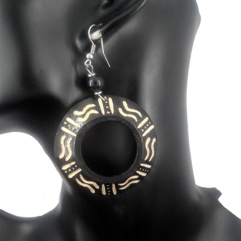 Wooden Hoop Earrings